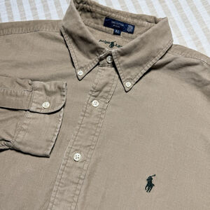 Vintage Ralph Lauren The Blaire Shirt Mens XL Brown Khaki Corduroy Button Down